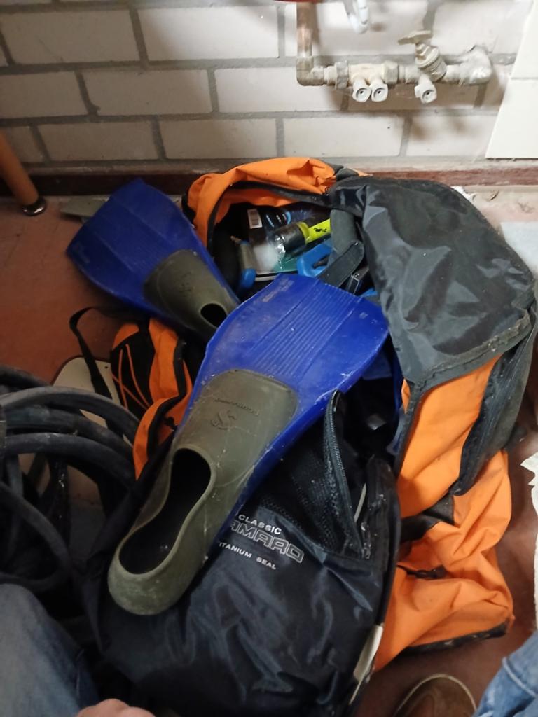 Duiklood flippers buitenwater en duikschoentjes, duikmes, Ophalen of Verzenden, Zwem- of Duikvliezen