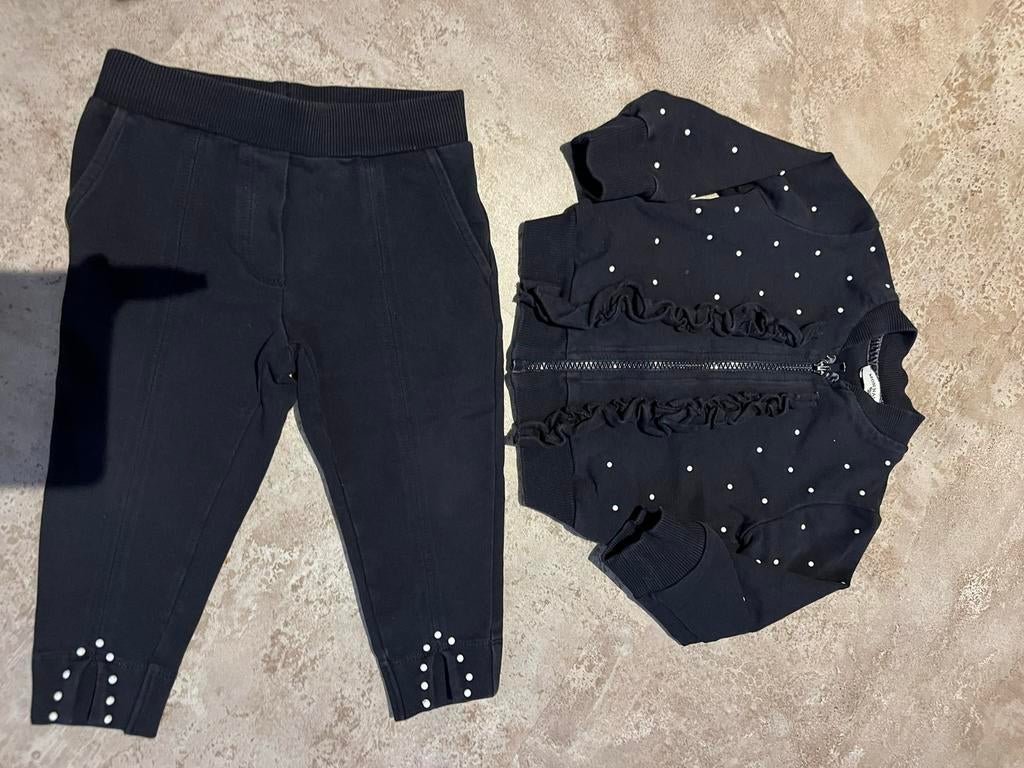 Monnalisa joggingpak met pareltjes maat 68 origineel zgan, Meisje, Ophalen of Verzenden, Zo goed als nieuw, Setje