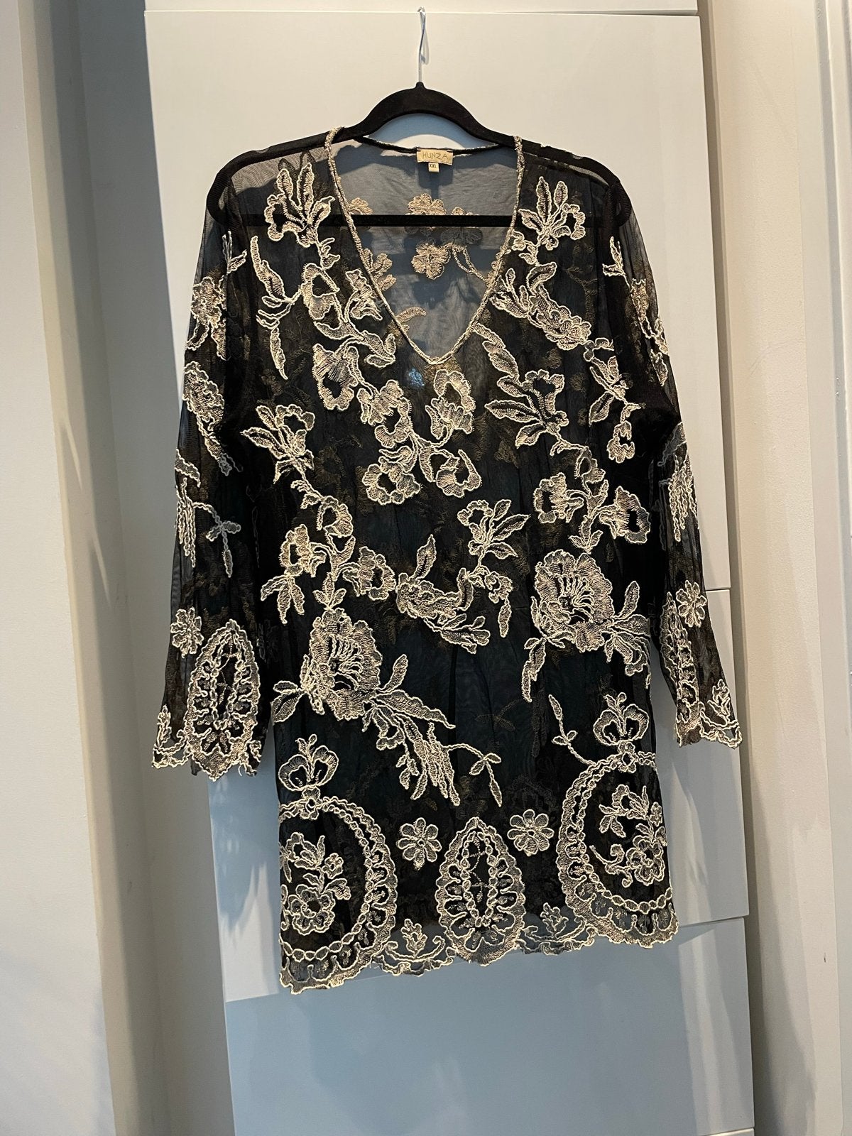 Hunza Tuniek Zwart met Borduurwerk - Maat XXL, Zwart, Maat 46/48 (XL) of groter, Ophalen of Verzenden, Zo goed als nieuw