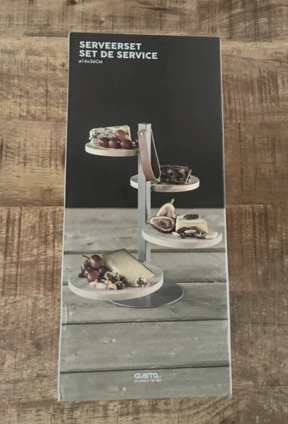 Gusta serveertoren nieuw, Ophalen of Verzenden, Nieuw, Etagère, Met standaard