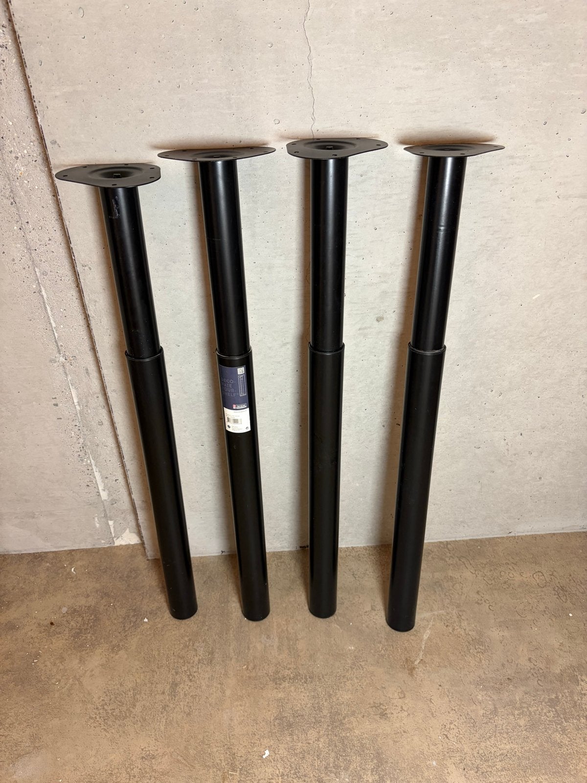 4x Duraline verstelbare tafelpoten zwart 70-110 cm, Ophalen, Tafelpoot, Minder dan 50 cm, 50 tot 100 cm