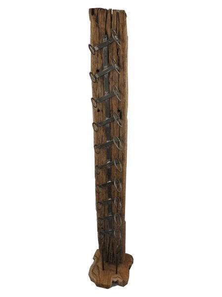 Robuust bielzen hout stoer wijnrek xxl model, Ophalen, 5 tot 15 flessen, Zo goed als nieuw, 75 cm of meer