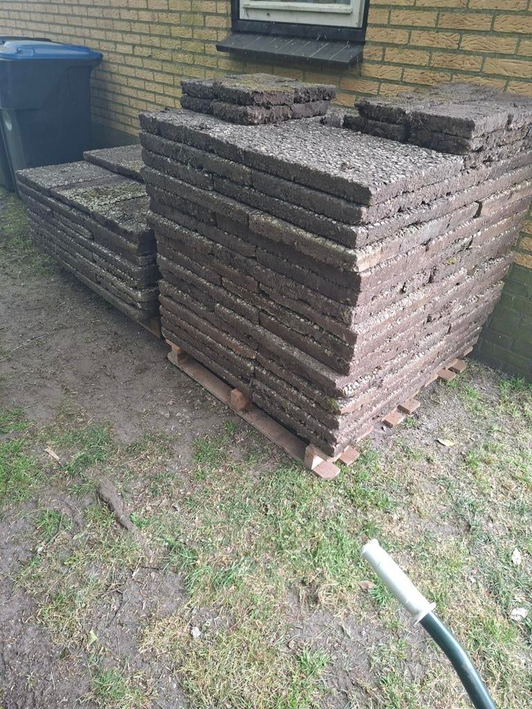 Grindtegels 26m2 - Gebruikt, Ophalen, Gebruikt, Beton, Terrastegels