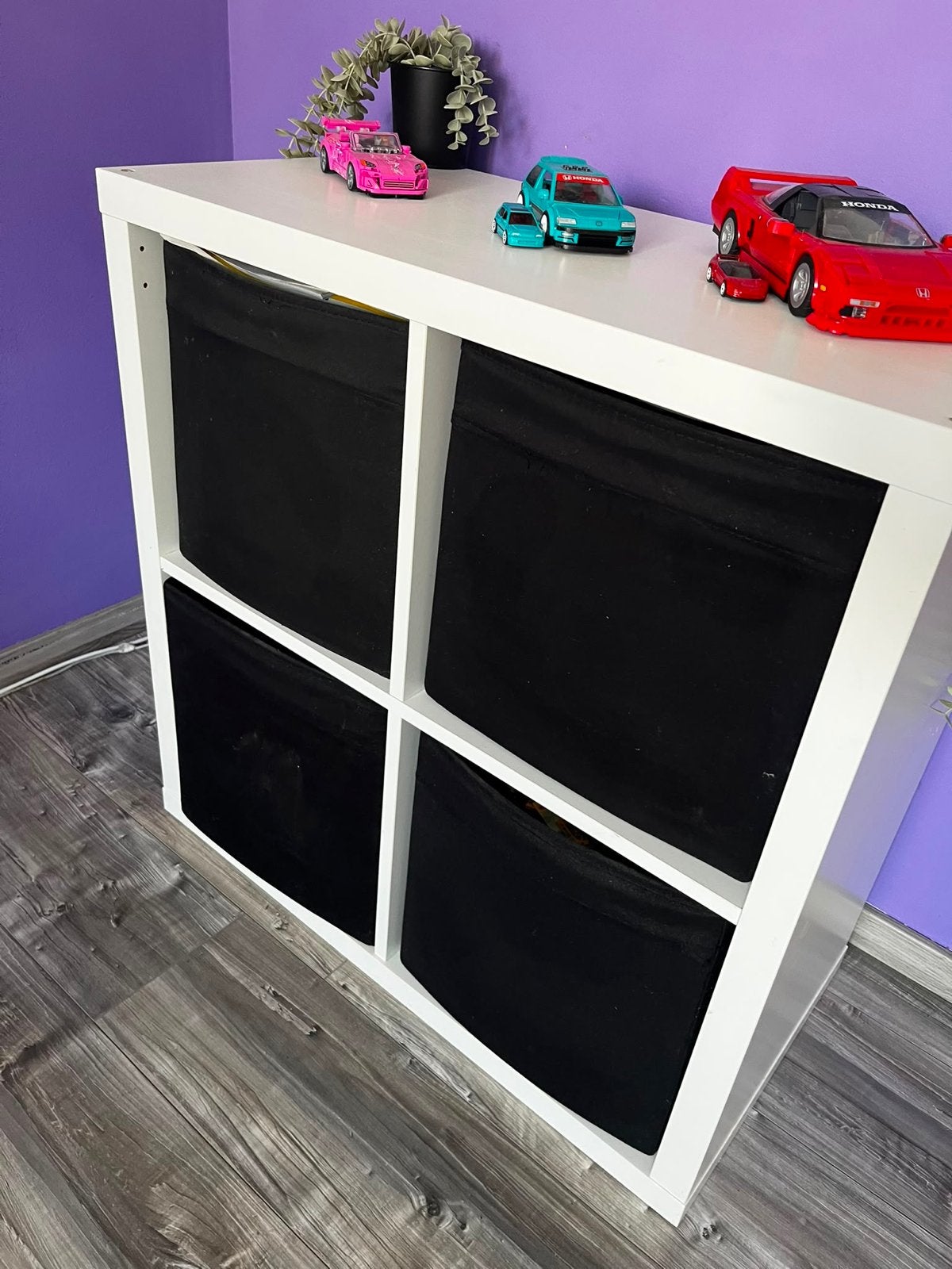 IKEA KALLAX kast met 4 vakken en manden, Ophalen, Gebruikt, 50 tot 100 cm, 25 tot 50 cm