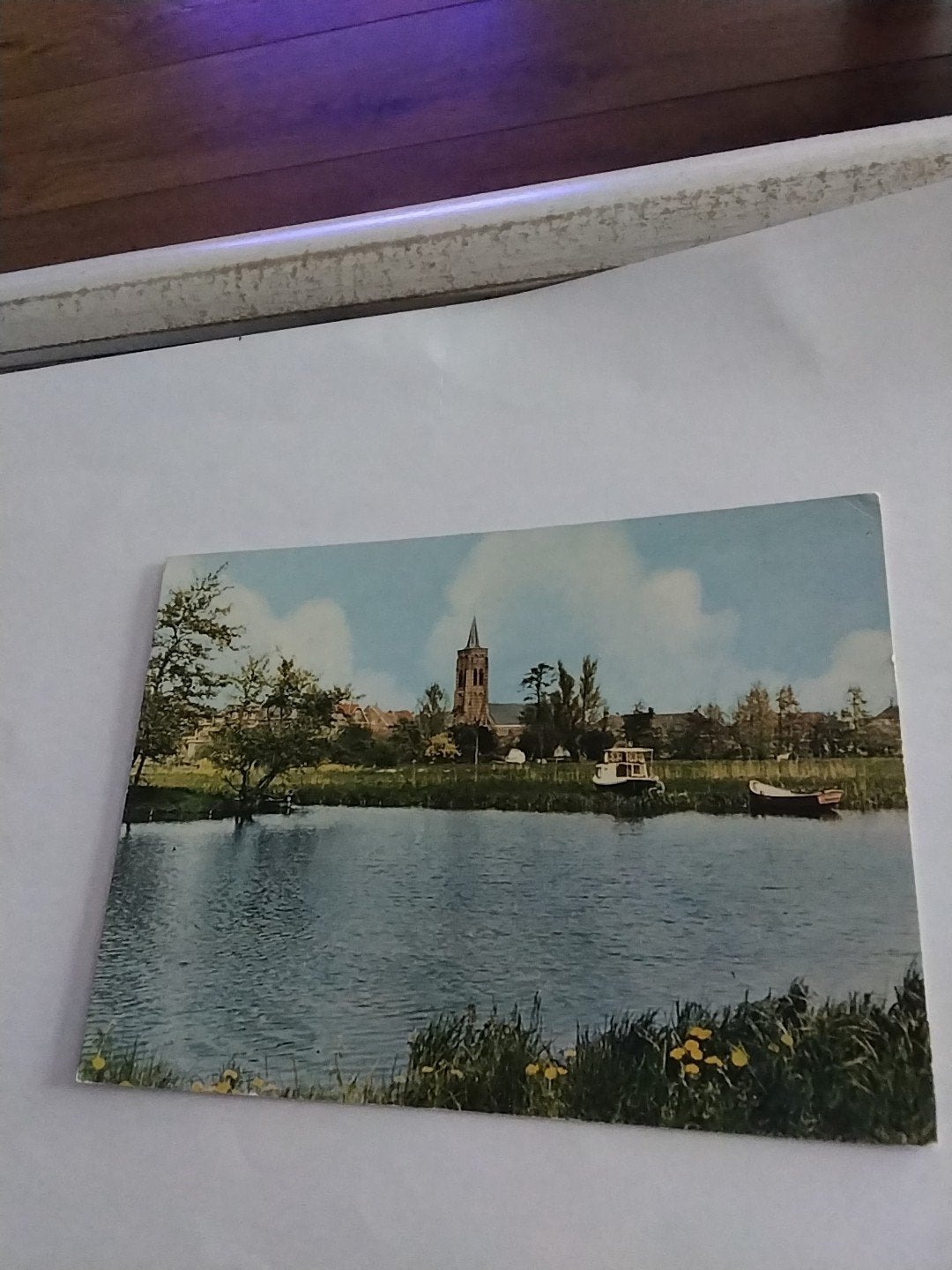 Oude ansichtkaart Groot-Ammers met N.H. Kerk, Verzamelen, Ophalen of Verzenden, 1980 tot heden, Gelopen, Zuid-Holland
