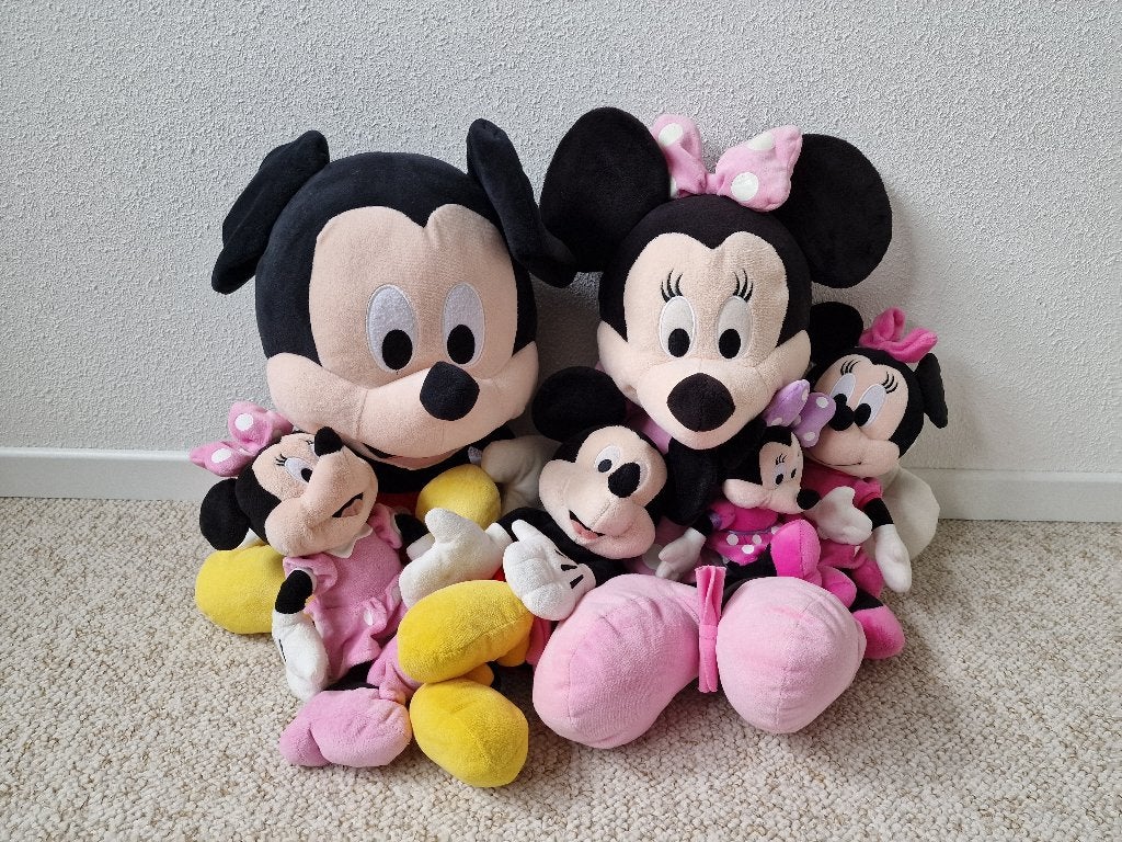 Micky Mouse en Minnie Mouse knuffels, Ophalen of Verzenden, Mickey Mouse, Gebruikt, Knuffel