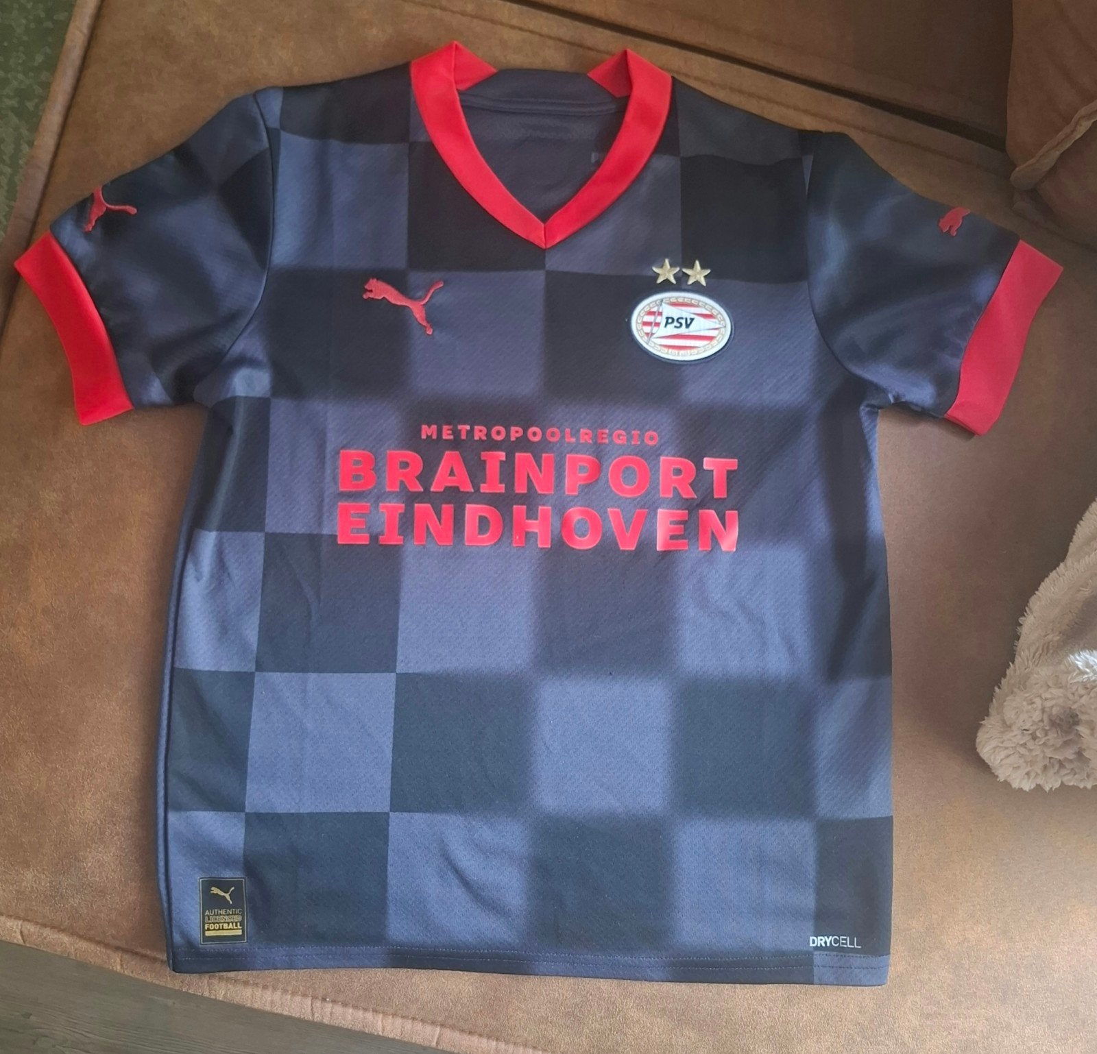 PSV Uit Shirt Maat 140 (9-10 jaar) - Zo Goed als Nieuw, Ophalen of Verzenden, Zo goed als nieuw, Jongen of Meisje, Shirt of Longsleeve