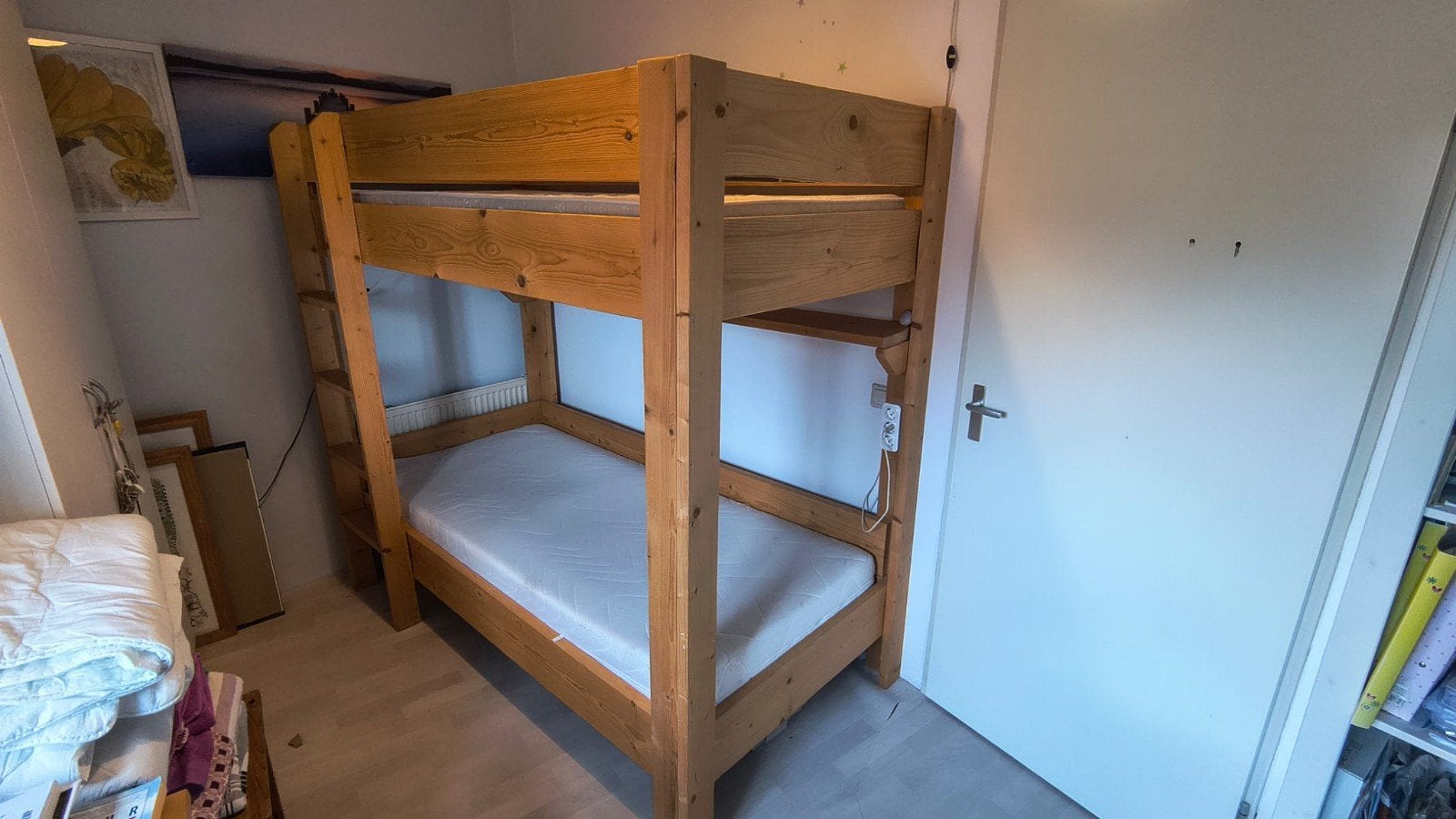 Robuust stapelbed/hoogslaper van steigerhout., Ophalen, Tweepersoons, Zo goed als nieuw, 200 cm