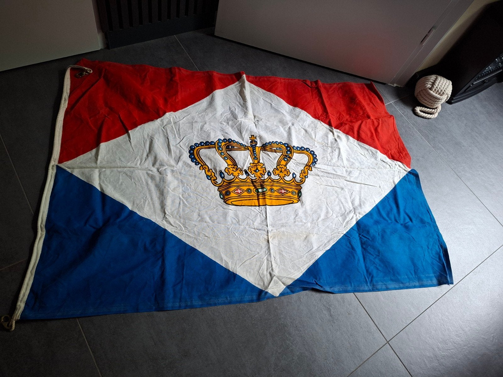 scheepvaart vlag oud collectors item, Ophalen of Verzenden, Zo goed als nieuw, Reclamebord