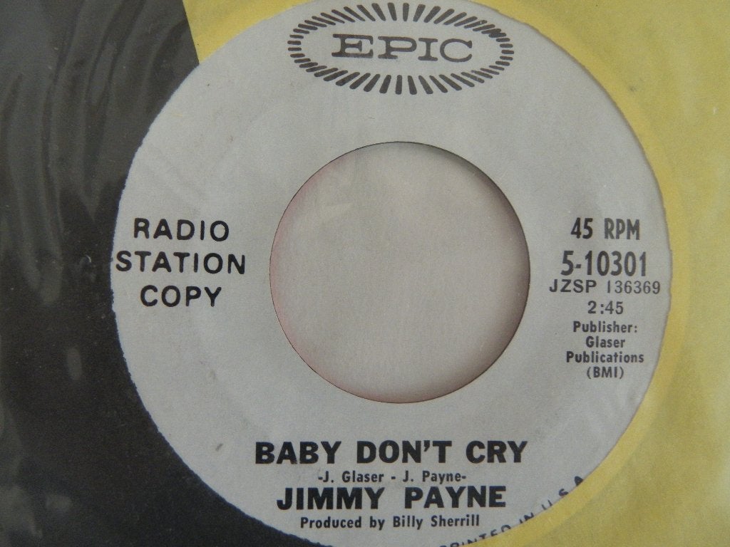 Single Jimmy Payne - Boston - Baby Don't Cry - Promo, 7 inch, Ophalen of Verzenden, Zo goed als nieuw, Country en Western