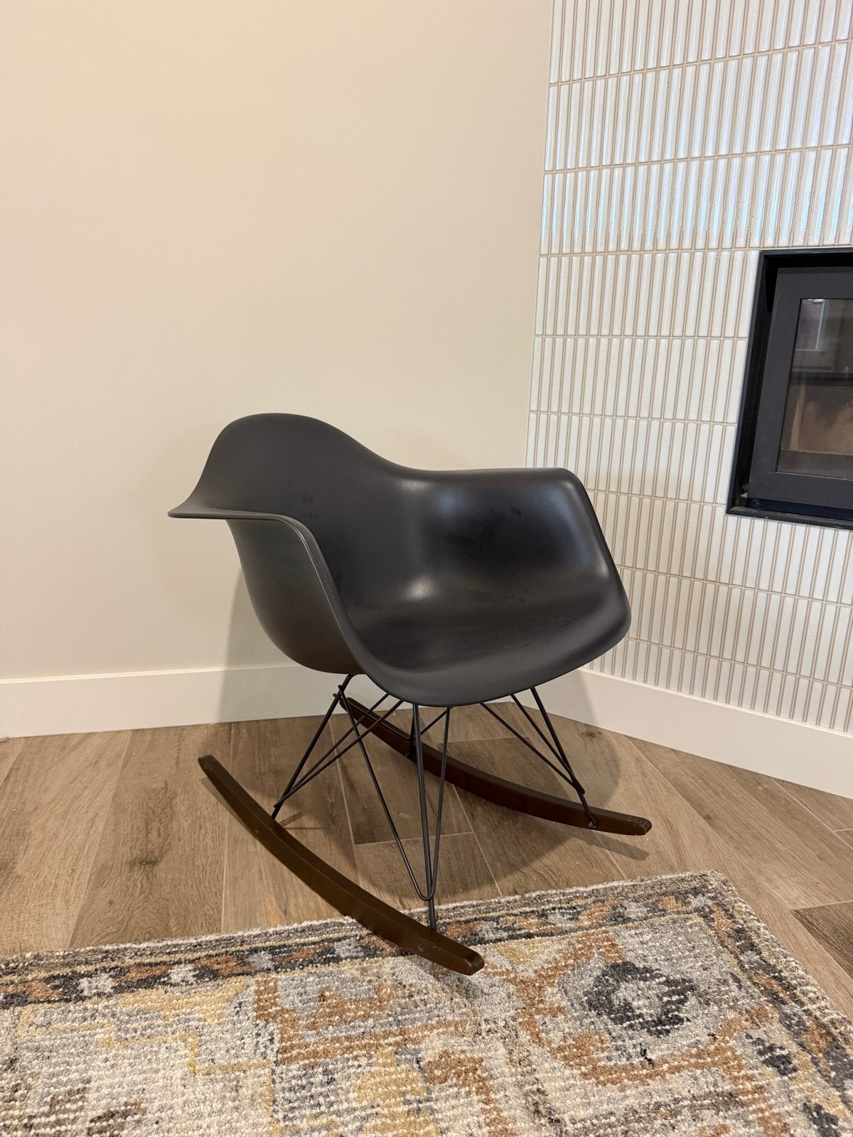 Vitra Eames RAR Schommelstoel - Origineel, Kunststof, Zwart, Ophalen of Verzenden, Zo goed als nieuw