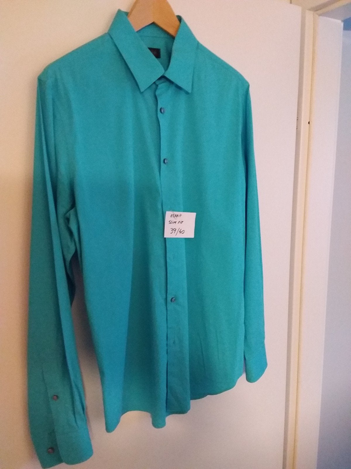 Esprit overhemd slim fit maat 39/40, Ophalen of Verzenden, Zo goed als nieuw, Blauw, Halswijdte 39/40 (M)