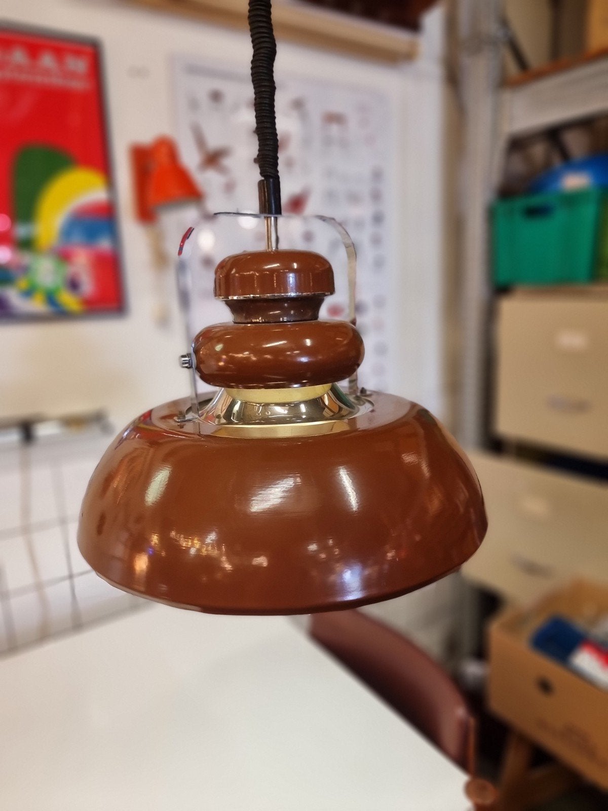 Vintage Hanglamp jaren 60 anvia, ,, Ophalen of Verzenden, ,, Metaal