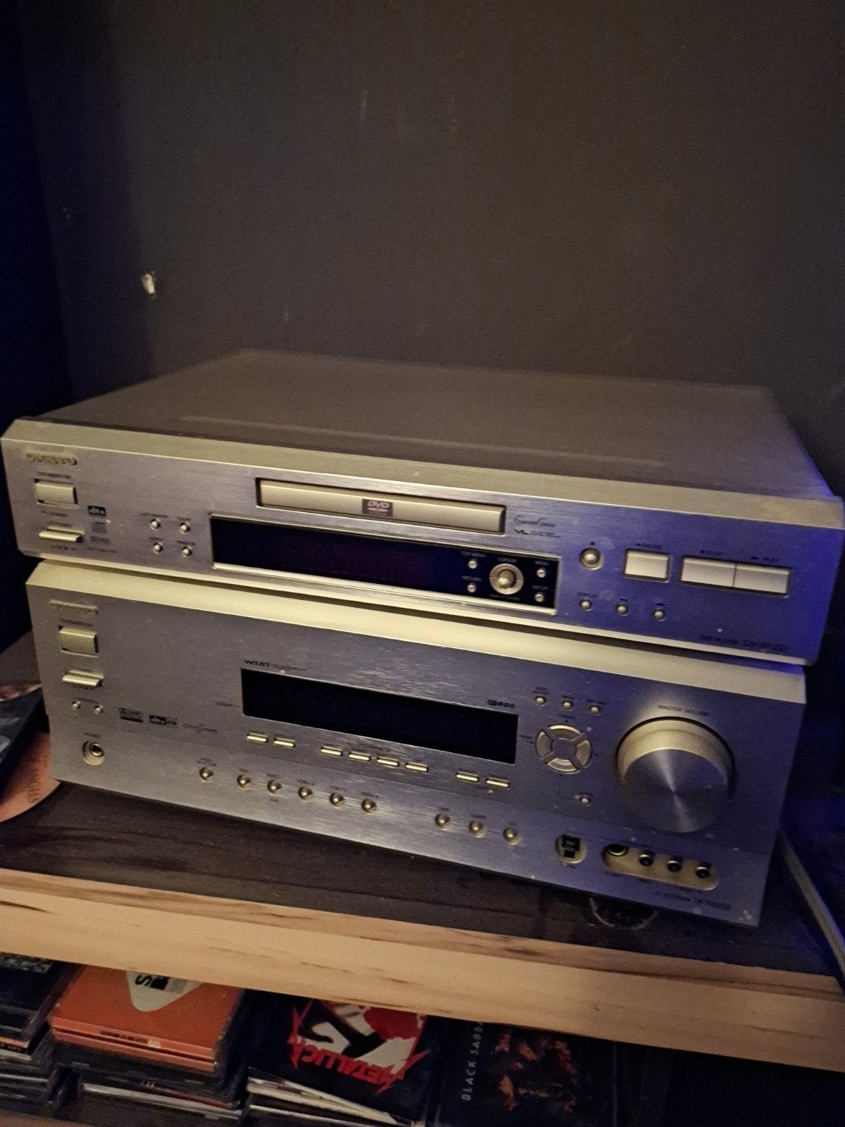 Onkyo receiver en DvD speler en surround speaker set, Gebruikt, Losse componenten, Dvd-speler, Ophalen