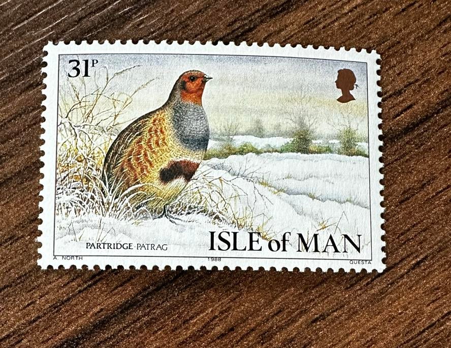 Eiland Man 1988 Patrijs Postfris vogels Postzegel, Ophalen of Verzenden, Postfris
