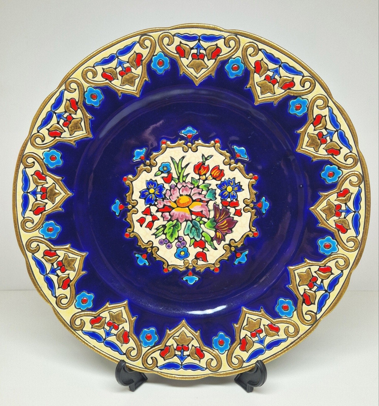 Emaux de Longwy sierbord Plaisance decor M.P. Chevallier., Ophalen