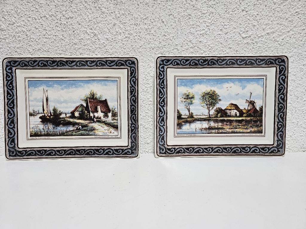 Westraven delfts handwerk 2 wandbordjes  voor €15,-, Gebruikt, Ophalen of Verzenden, Nvt, Nvt