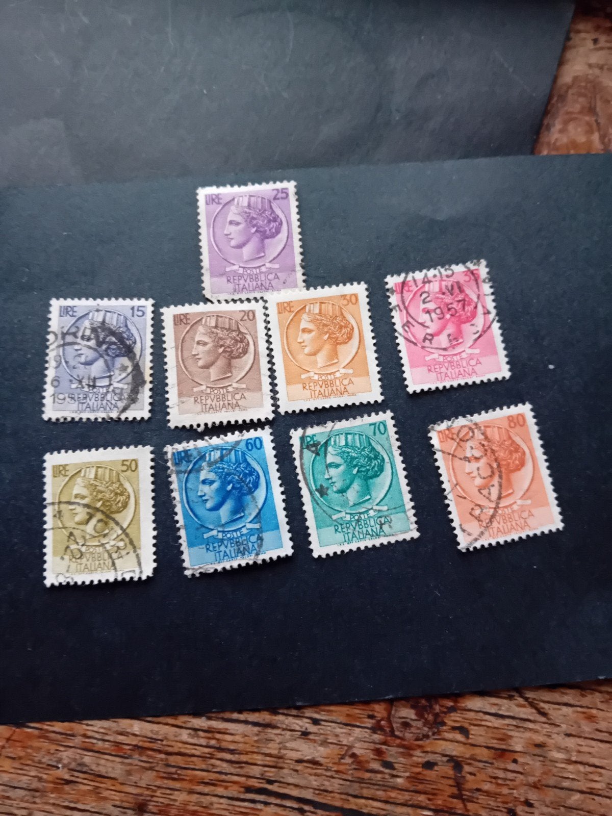 Set van 9 Italiaanse postzegels uit 1957, Postzegels en Munten, Postzegels | Europa | Italië, Ophalen of Verzenden, Gestempeld