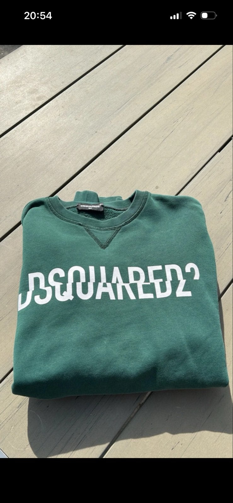 Dsquared2 sweater groen met wit logo maat 16 jaar, Ophalen of Verzenden, Zo goed als nieuw, Maat 46 (S) of kleiner, Groen