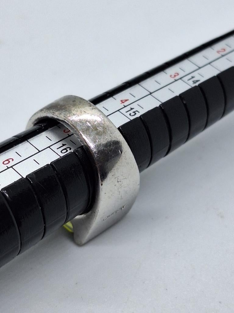 Melano Zilveren Ring 925 met Smaragd Steen - Maat 15.5, Ophalen of Verzenden, Gebruikt, Kleiner dan 17, Dame