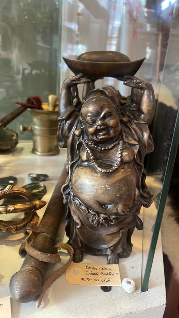 Brons chinees lachende budha, B, Ophalen of Verzenden, Zo goed als nieuw, H