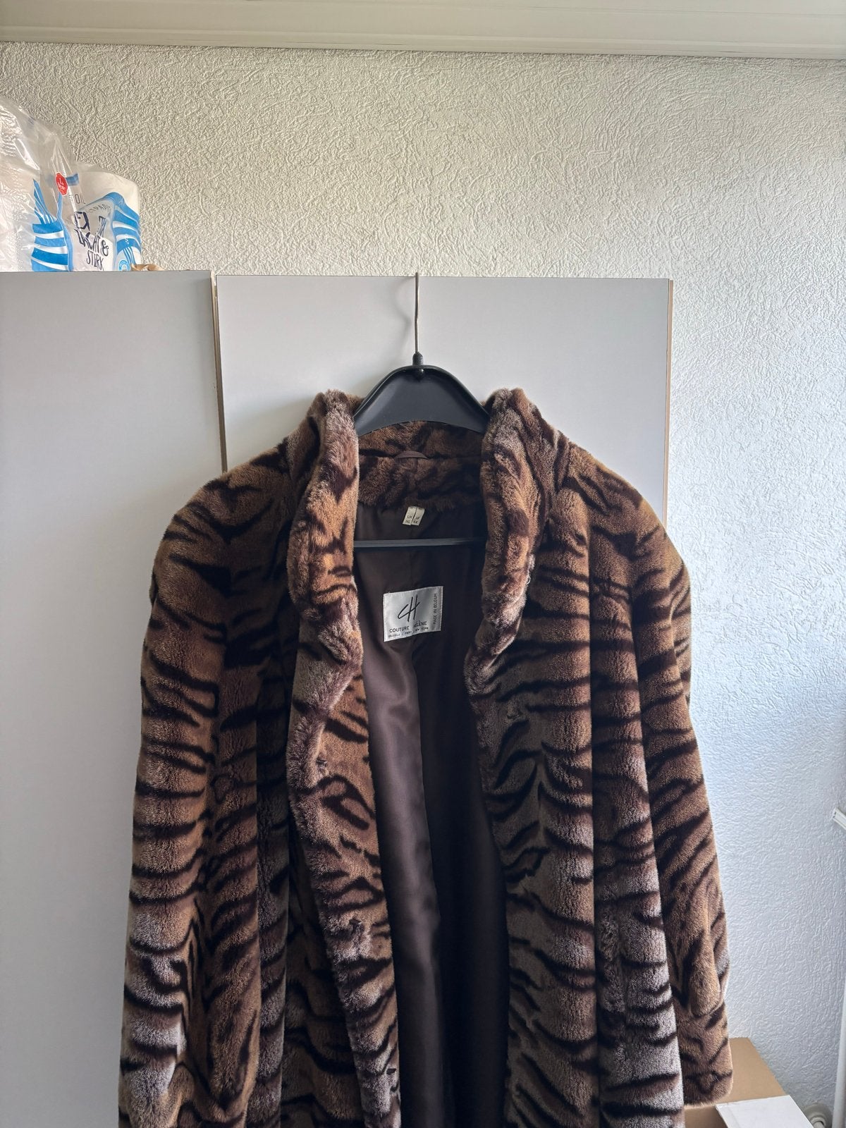 Couture Hélène Tijgerprint Faux Fur Jas Maat 44, Ophalen, Zo goed als nieuw, Maat 42/44 (L), Bruin