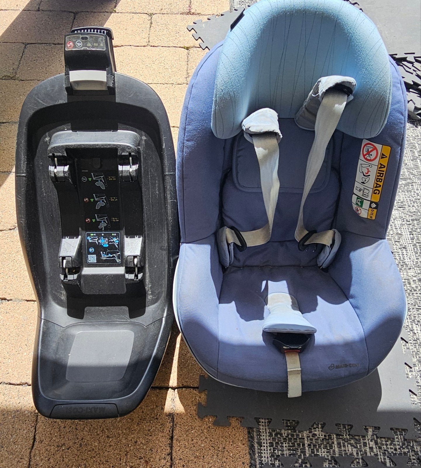 Maxi-Cosi autostoel met Isofix base, Ophalen, Gebruikt, 0 t/m 18 kg, Verstelbare rugleuning