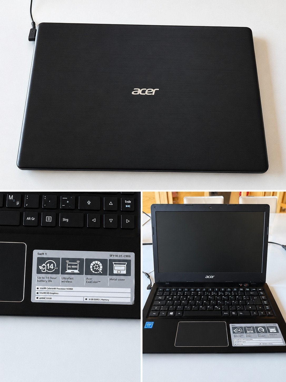 Acer Swift 1 SF114-31-C9XG 14 inch Laptop, Gebruikt, Verzenden, Intel Celeron N3060, Minder dan 2 Ghz