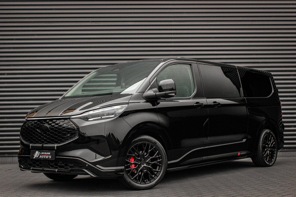 Ford E-Transit Cust. 320 L2H1 Sport 71 kWh DC DUBBEL CABINE, Auto's, Automaat, Achterwielaandrijving, Zwart, Zwart