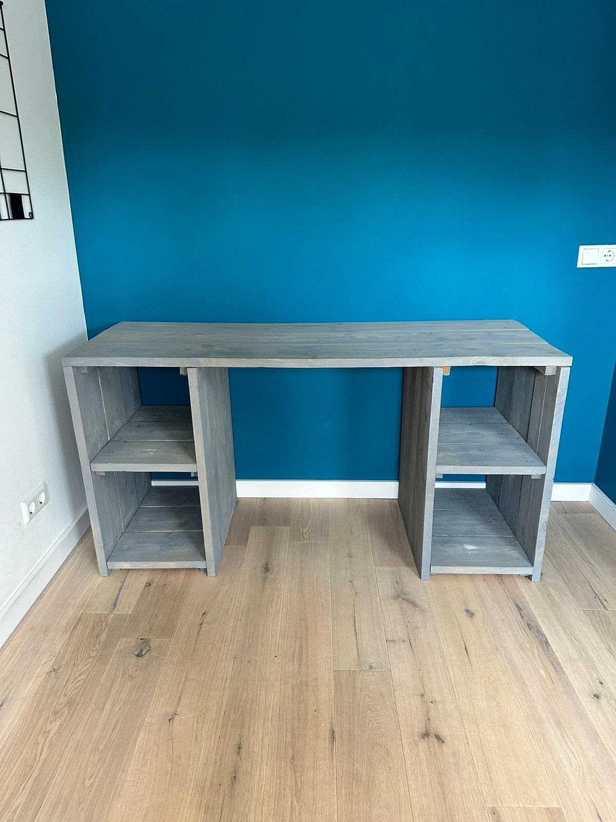 Steigerhouten bureau  (excl. bakken), Ophalen, Gebruikt, Schoolbureau, 153 cm