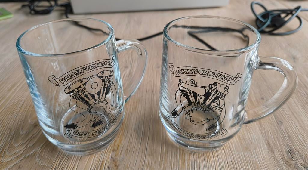 Harley Davidson bierglazen, Nieuw, Ophalen of Verzenden, Overige merken, Glas