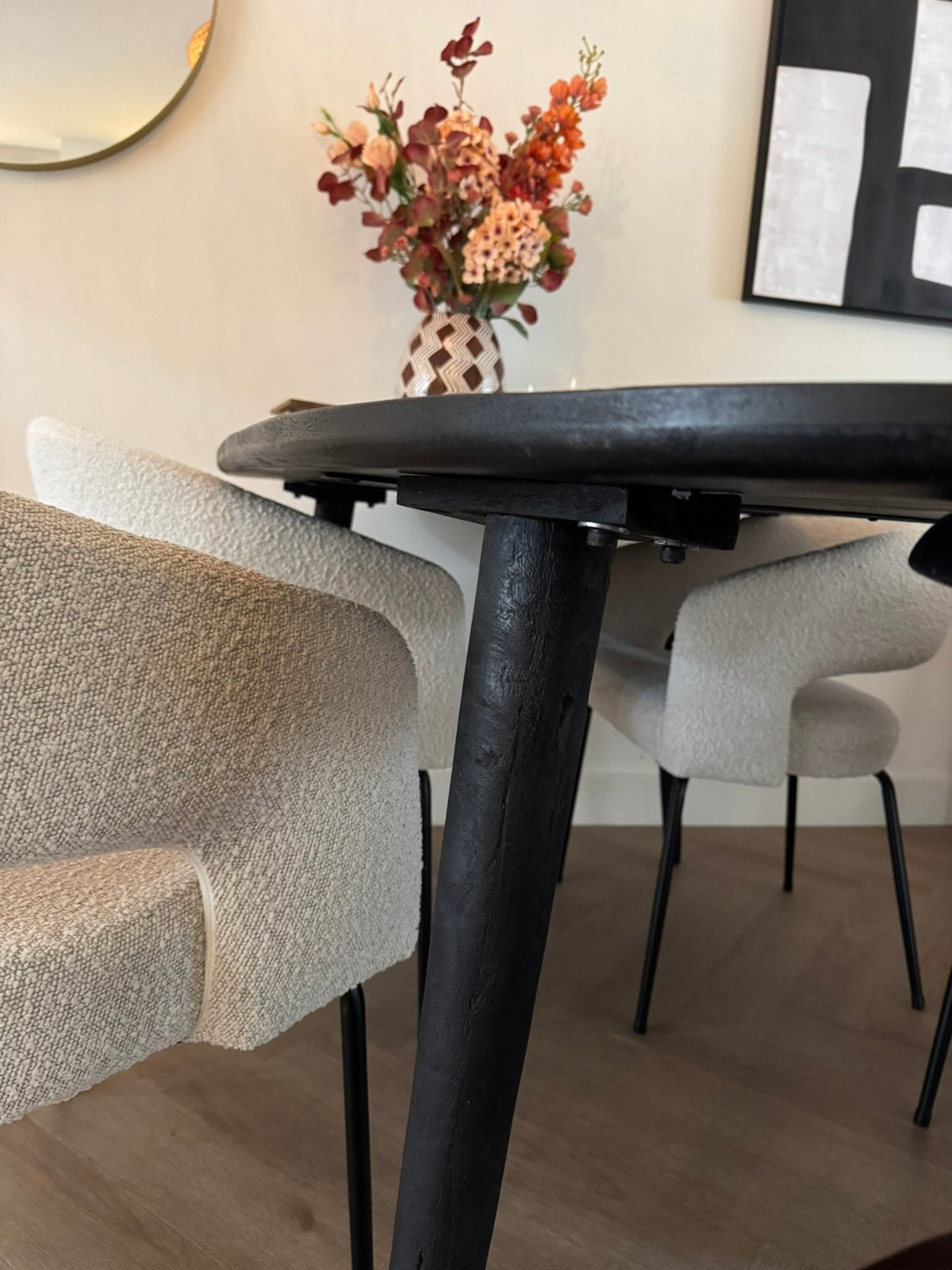 Organische tafel zwart (mangohout), Ophalen, Zo goed als nieuw, Rechthoekig, 50 tot 100 cm
