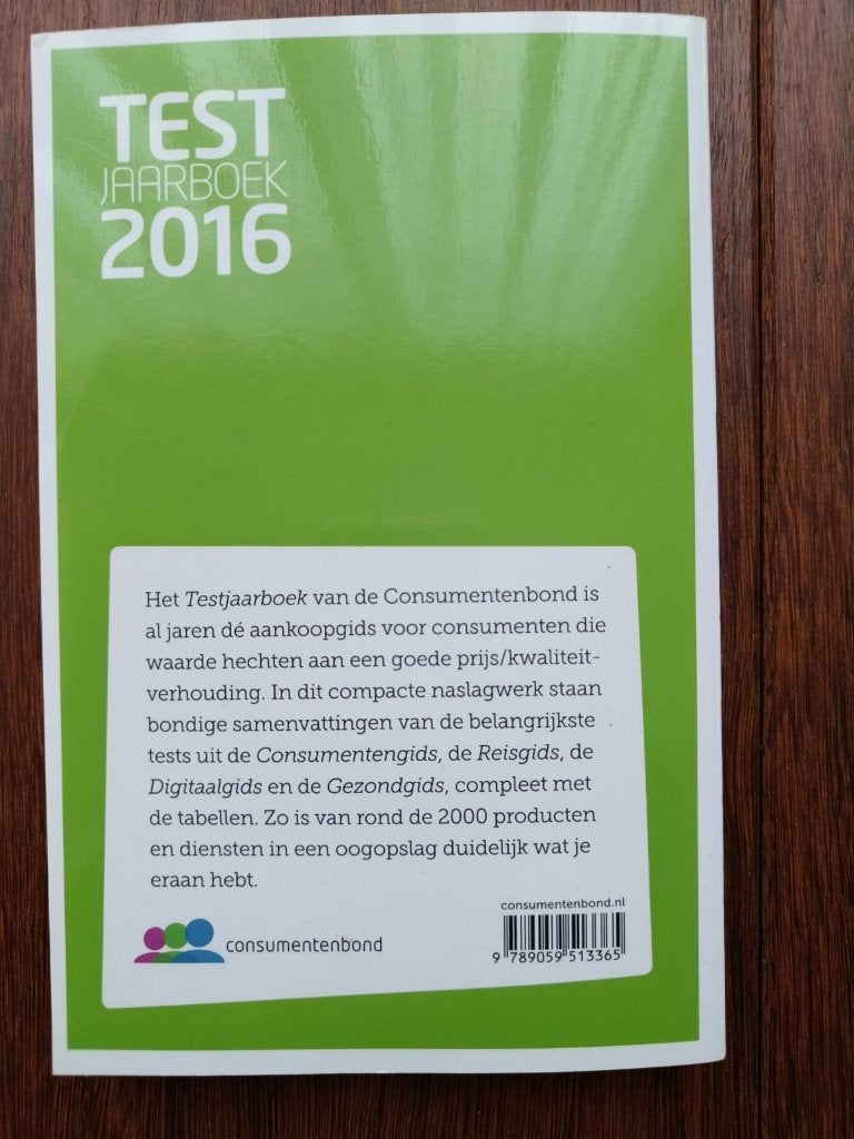 Consumentenbond testjaarboek 2016, Ophalen of Verzenden, Zo goed als nieuw, Consumentenbond