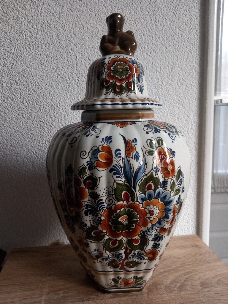 Mooie Polychroom vaas Delfts Handwerk, Antiek en Kunst, Antiek | Vazen, Ophalen of Verzenden