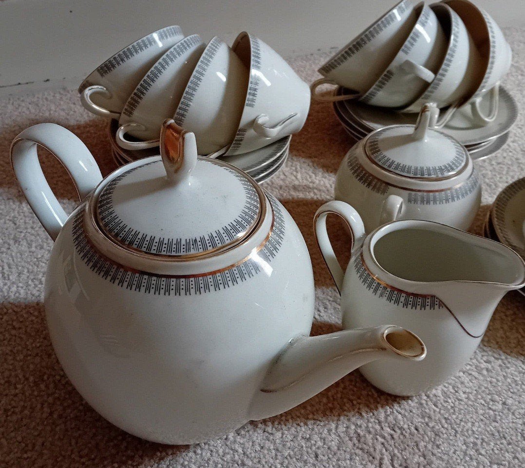 Vintage Winterling Marktleuthen Bavaria 10 pers. theeservies, Ophalen, Zo goed als nieuw, Porselein, Overige stijlen
