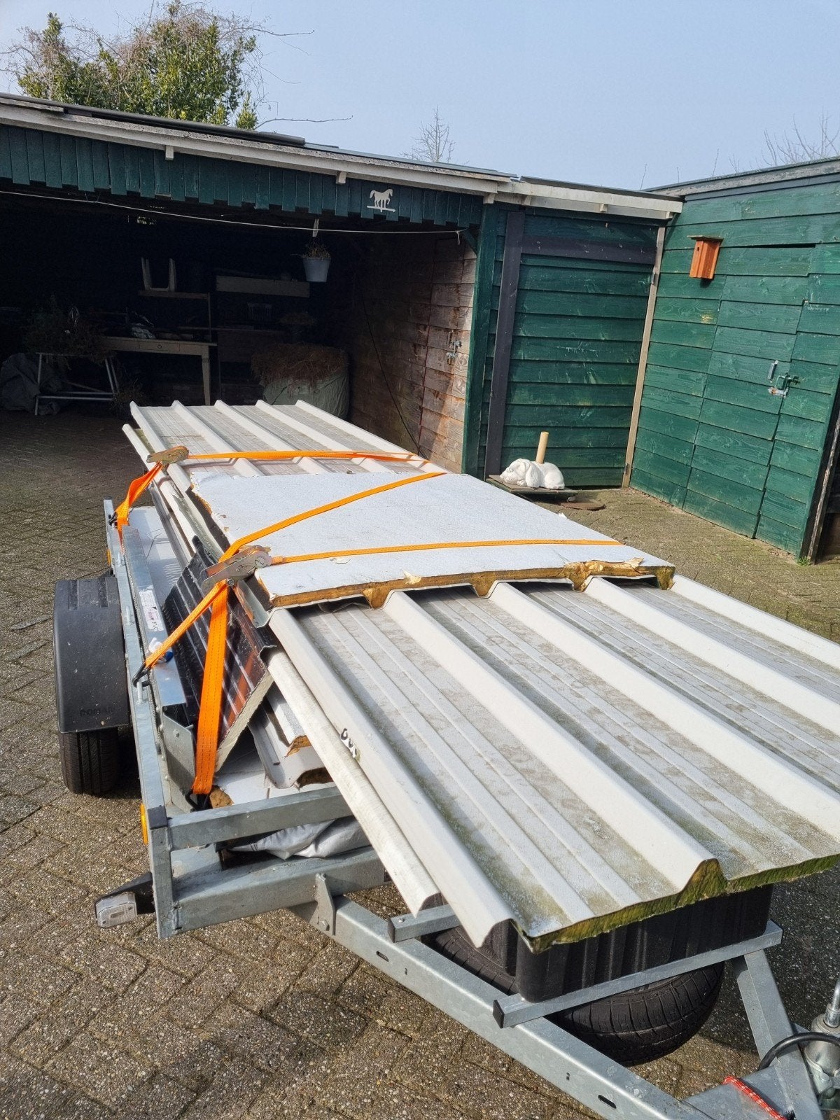 Sandwichpanelen en damwandplaten, Gebruikt, 15 m² of meer, Metaal, Grijs