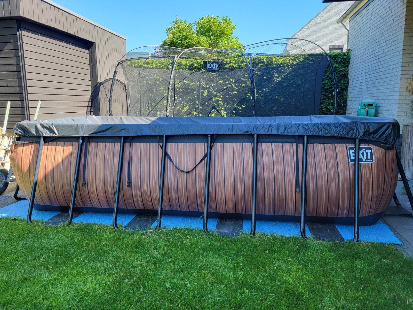 Exit Zwembad 4x2x1m Wood met complete set benodigdheden, Tuin en Terras, 200 tot 300 cm, Rechthoekig, Ophalen, 120 cm of meer
