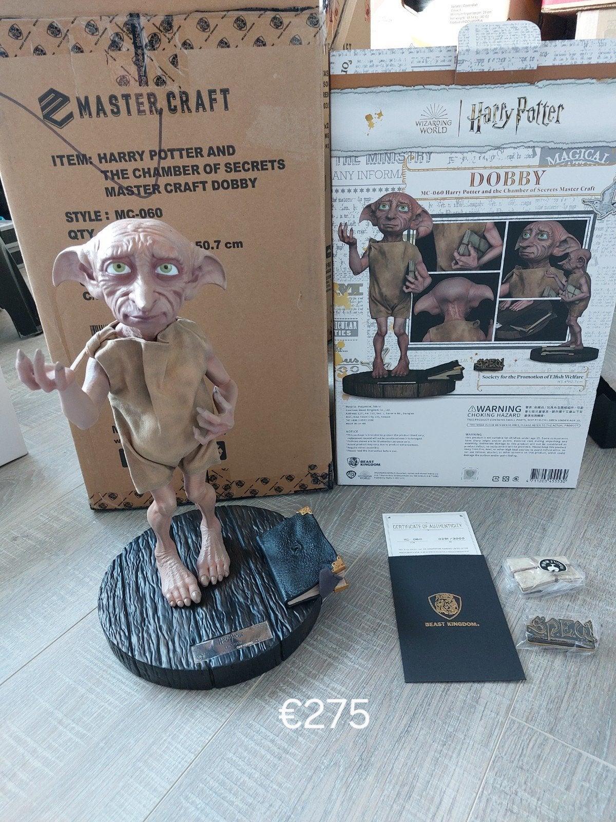 Dobby van Harry Potter, 30 cm, met certificaat, Ophalen, Zo goed als nieuw