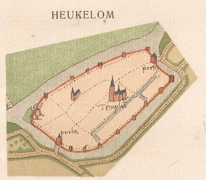 Heukelem Minuutkaartje van de stad door Jacob van Deventer