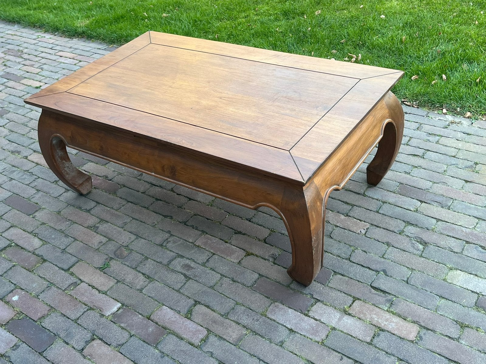Salontafel degelijk zwaar hout, Ophalen, 100 tot 150 cm, 50 tot 100 cm, Zo goed als nieuw