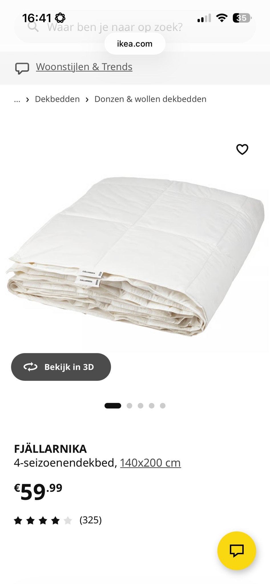 2x IKEA FJÄLLARNIKA 4-seizoenendekbed 140x200 cm, Eenpersoons, Wit, Ophalen of Verzenden, IKEA