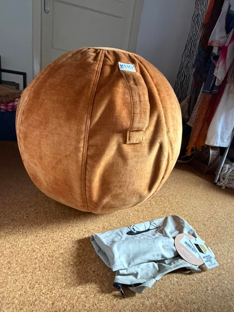 Zitbal met hoes voor kantoor en thuis, kleur Pumpkin Ocher, Ophalen of Verzenden, Zo goed als nieuw