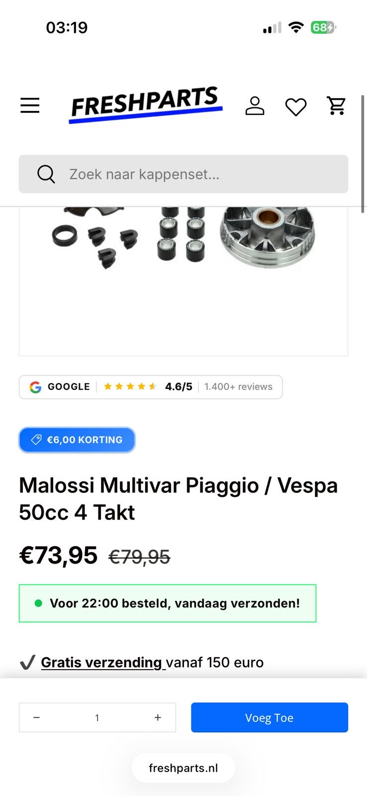 Malossi multivar zip 50cc 4takt, Ophalen of Verzenden, Zo goed als nieuw