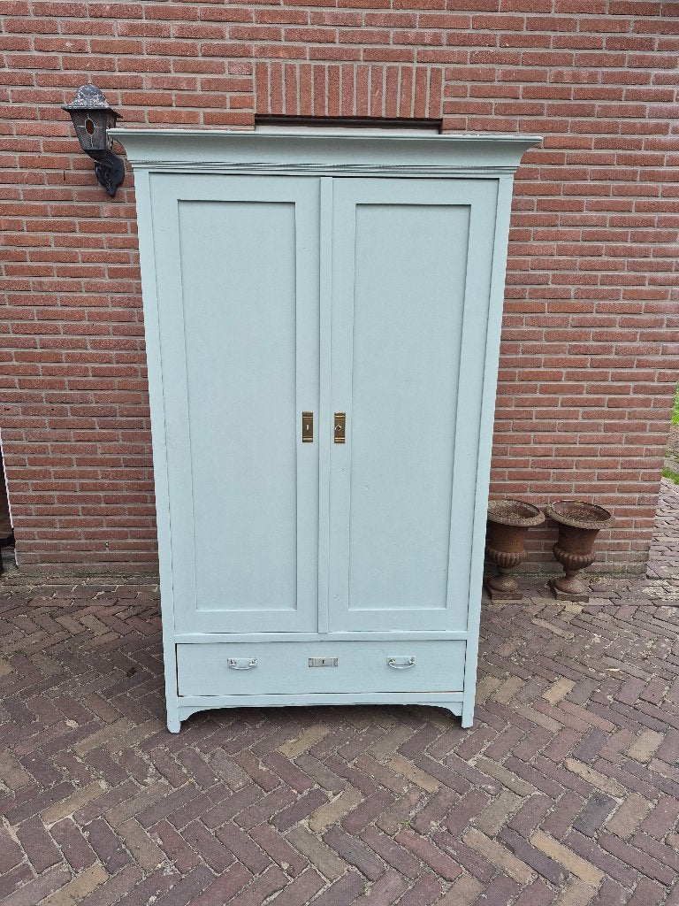 Prachtige Strakke Antieke Grenen Kast in de Krijtverf, Ophalen of Verzenden