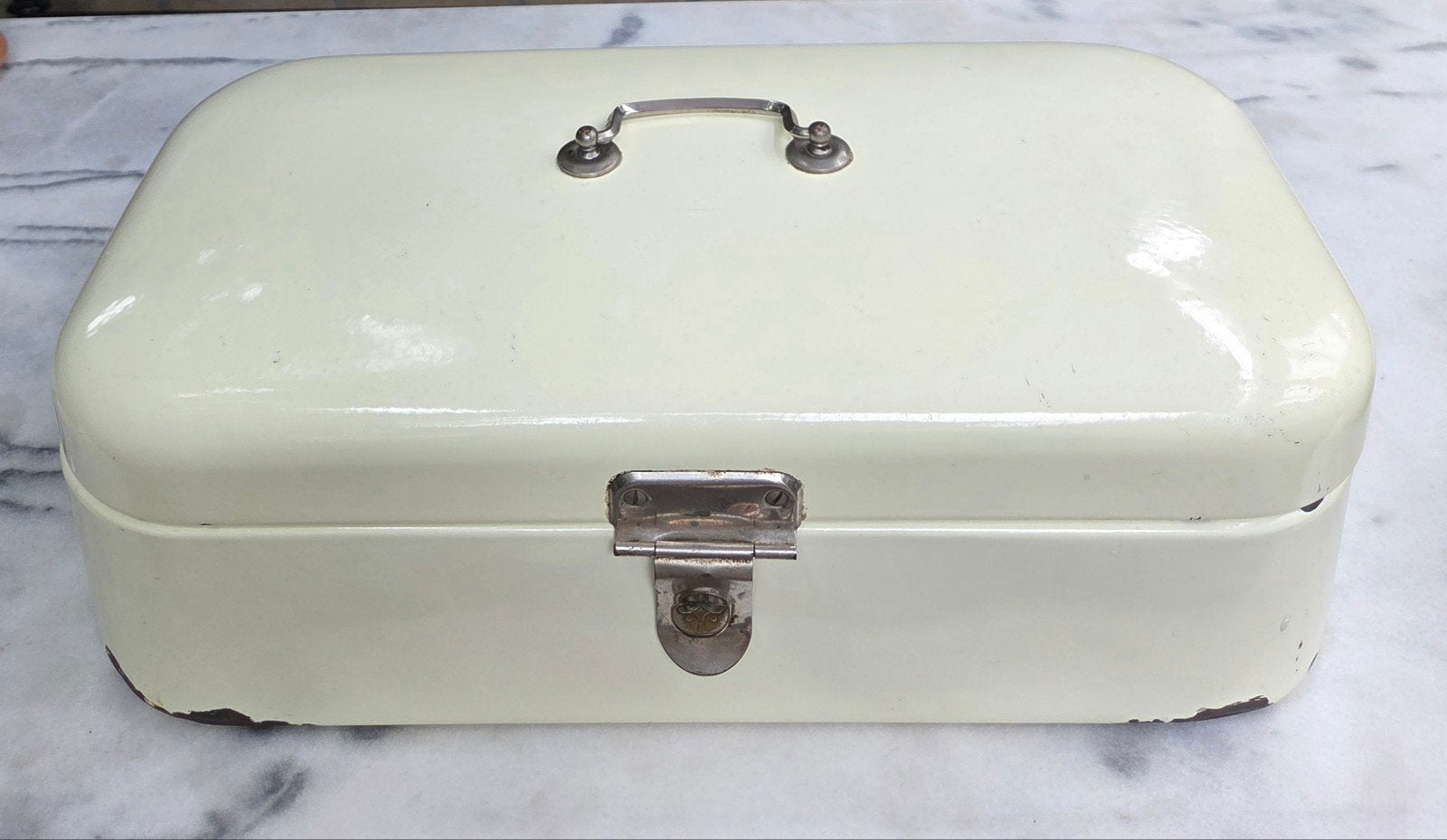 Vintage Kat emaille broodtrommel – Jaren 30/50 – Groot model, Ophalen of Verzenden
