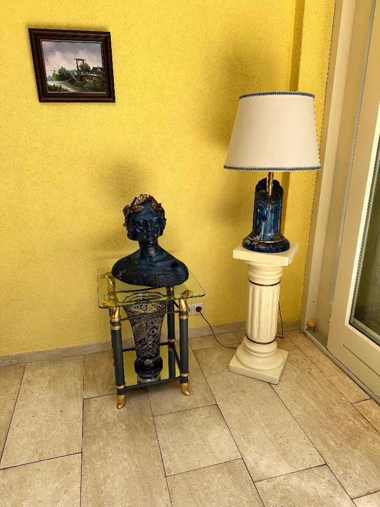 Lamp tafel beeld, Huis en Inrichting, Lampen | Tafellampen, Ophalen, Zo goed als nieuw, Minder dan 50 cm, Glas