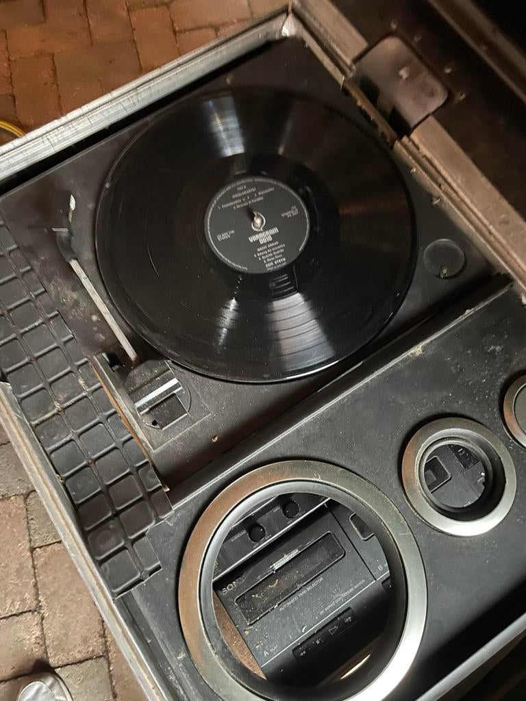 Vintage Platenspeler met Koffer - flight case, Automatisch, Refurbished, Platenspeler, Ophalen