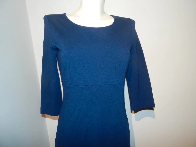 Wolford nacht blauwe jurk mooie pasvorm rits rug apart S, Zo goed als nieuw, Wolford, Knielengte, Maat 36 (S)