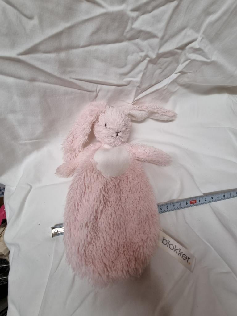 Blokker knuffel konijn doekje roze nr 30, Ophalen of Verzenden, Nieuw, Konijn