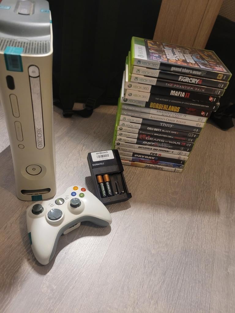 Xbox 360 Compleet met 18 Games, Met games, 360 Pro of Premium, Ophalen of Verzenden, Zo goed als nieuw